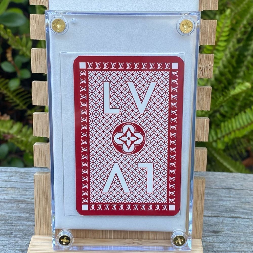 Red Louis Vuitton LV Monogram Bridge Playing Card w/Case. EUC! Designer Luxury